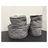 Vtg Dish storage bags sizes 12"D, 10"D, 8"D, 7"D