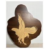 Hand made Eagle wood plaque 8"W x 10"H