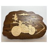 Hand made Harley Davidson wood plaque 12"W x 8"H