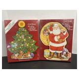 Vtg Outlines Santa puzzles - new in box