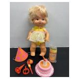 Vtg 1975 Mattel Tender Love Happy Birthday doll..
