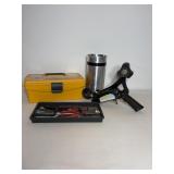 Packing tape dispenser, small tool box with elec..