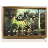 Vtg Helmscene " Pink Flamingos" Light up picture..