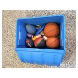 Misc sport balls & toy chest 24"W x 17"D x 18"H