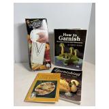 Vtg slicer & garnishing cookbooks