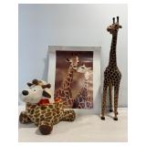 Paper mache giraffe 24"H & misc