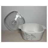 Vtg Corning ware casserole dish "Shadow Iris"..