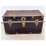 Vtg trunk (some damage & rust) 30" x 15.5" x ...