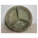 Ceramic 3-section divided serving dish 13.5"dia