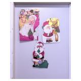 Hanging Santa cardboard posters 20", 16" & 16" H