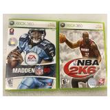 X-Box 360 Madden 08 & NBA 2K6 with books