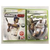 X-Box 360 Major League baseball 2K8 & Top Spin 2..