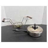 Vtg Faberware sauce pan & sterno warmer tray