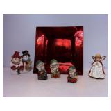 Angel music box 5"H & misc