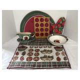 Watermelon Bowls, Pot Holder, Gravy Boat & Misc