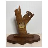 Hand made wood Koala Bear with clock 8"W x 8"H