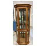 Curio cabinet with lights corner cabinet 73" tall.