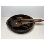 Wooden salad bowl set