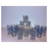 Vtg Federal glass blue jumping antelope..