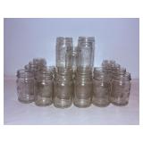 Canning jars (17) pint jars regular moutt, 2 wide.