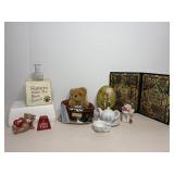 Vtg Precious moments miniature tea set  & misc