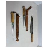 Vtg J. Martliini fishing filet knives made in,,,
