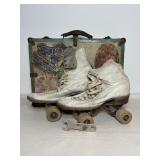 Vtg Wooden wheel women