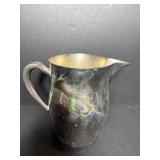 Vtg Silver on copper pitcher 7"H