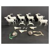 Vtg Celluloid white christmas reindeer...