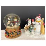 Snowman Figurine & St Nichols Square Snow Globe