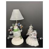 Light Up Snow Man Lamp & Snowman