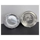 Vtg Pewtarex 10" plate, pewter "winter in the ...