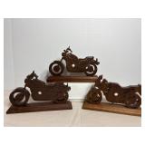 Hand made wood motorcycles 7"W x 5"H