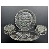 Vtg glass candle holders & candy dishes