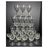 Vtg Etched glasses misc sizes