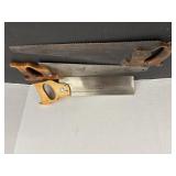 Stanley back saw & 2 Vtg hand saws