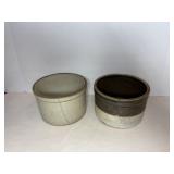 Vtg Crocks 1 with crack 7.5" Dia x 5"H