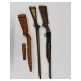 Vtg Cap gun, BB Gun & wood stock set