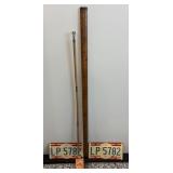 Vtg Lufkin yard stick #7127, Gun cleaning rod...