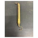 Vtg Chatillon brass spring balanced hanging scale.