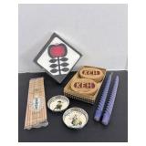Vtg Holland Michigan coaster, chop sticks, & misc