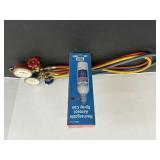 Refrigerant manifold gauge set with rechargeable..