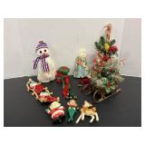 Vtg Climbing Santa decorations, ornaments & misc