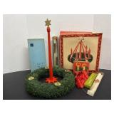 Vtg Advent wreath & misc candles