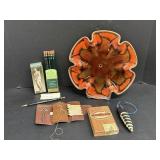 Vtg Venus drawing pencils, fishing lure & misc
