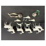Vtg Celluloid white christmas reindeer...