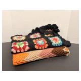 Vtg Lap Afghan 36"x 46" & 28" x 46"