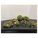 Vtg Christmas candle rings & mistletoe