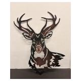 Vtg Metal Deer wall art 14"W x 21"H