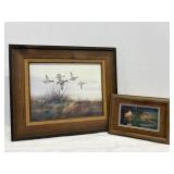 Framed Redlin print 11" 7.5" & Messier print 20" .
